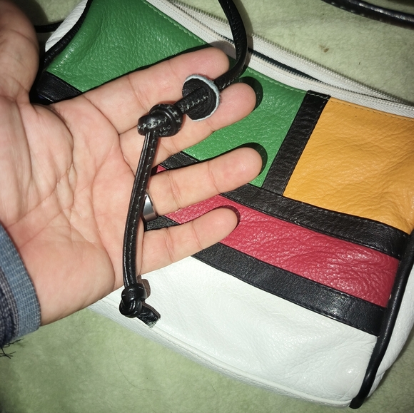 Unlisted Mondrian Multicolor Crossbody Leather Bag and Bongo Skirt Set. - Picture 13 of 16